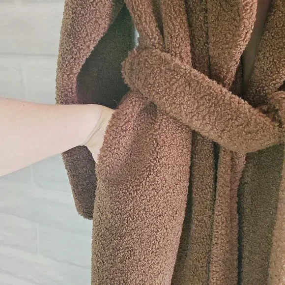 4th & Reckless TAMIL COAST OVERSIZED COAT Womens Faux Shearling Trench SZ XL - Picture 4 of 8